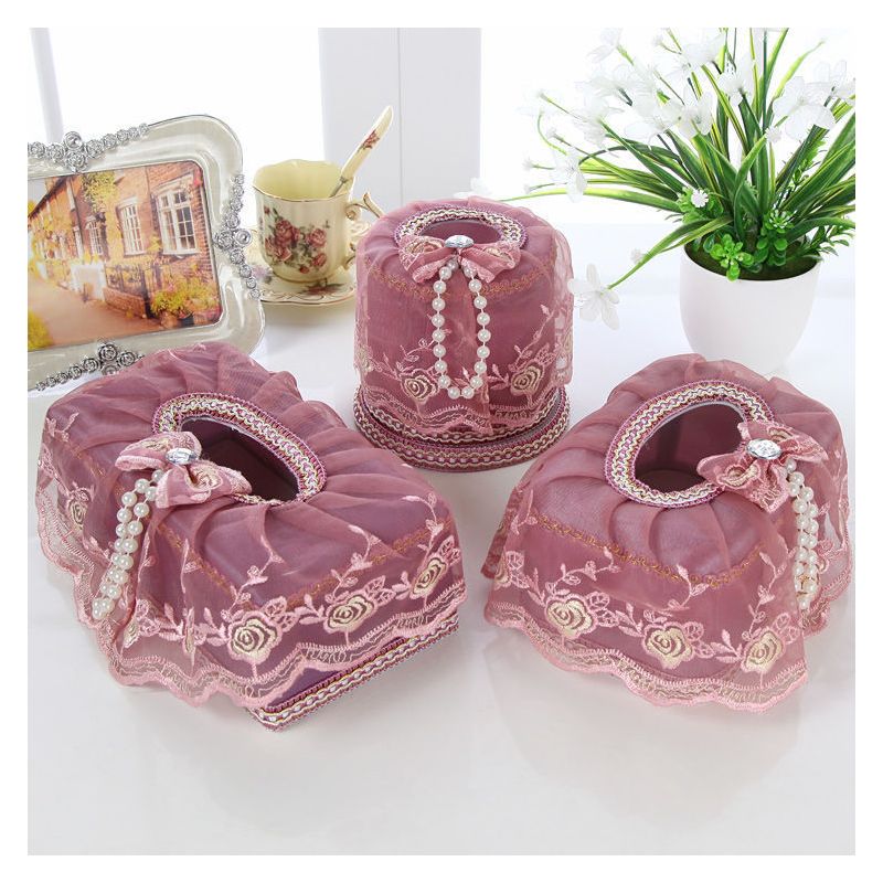 盒田园蕾丝面包式布艺纸巾盒卷纸抽餐巾套家居车载抽纸盒|苏菲公主 小