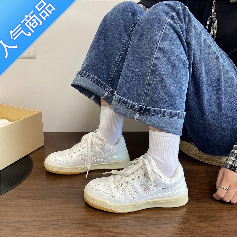 SUNTEK北风 小众复古休闲板鞋女ins2023春季新款港风简约百搭小白鞋潮高清大图