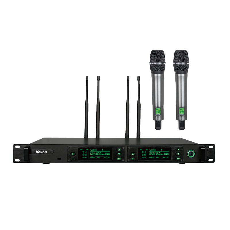 沃云vokon无线话筒一拖二主机手持话筒vtu964视频