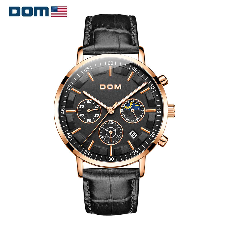 美国dom多姆品牌石英手表男型男主流格调手表时尚精致腕表m1296参数