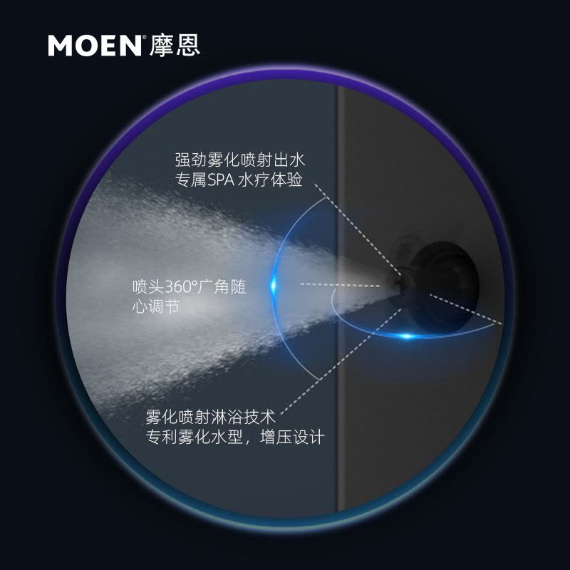 摩恩(MOEN)新品摩恩德纳沉浸式淋浴恒温花洒喷雾花洒淋浴套装SPA级按摩S076图片