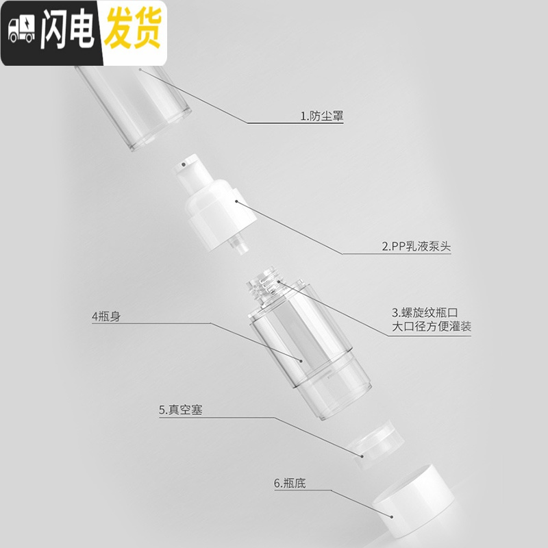 三维工匠便携旅行水乳分装瓶化妆品喷壶真空瓶按压式粉底液空瓶喷雾瓶套装