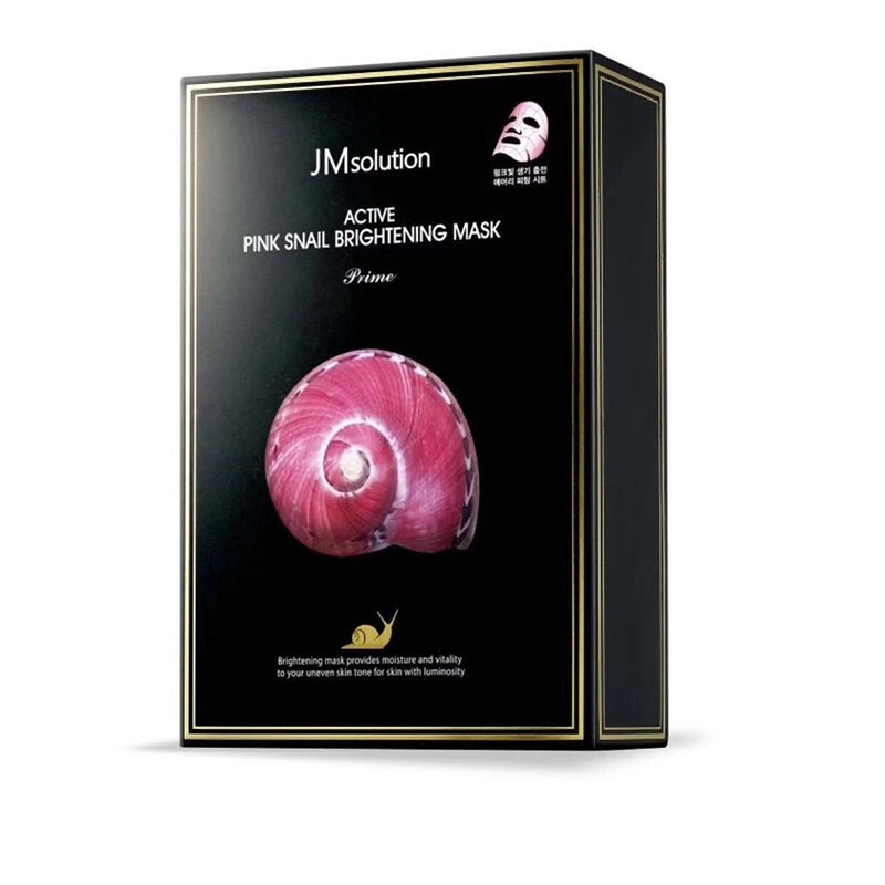 韩国原装 JM面膜 肌司研(JMsolution)面膜 粉蜗牛原液提亮面膜 10片/盒 保湿补水 弹力肌肤 男女通用