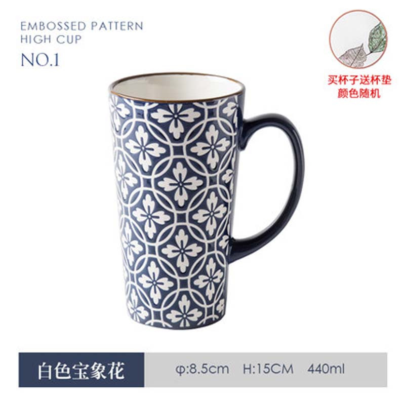 创意杯子带盖手绘陶瓷马克杯大容量潮流水杯简约办公室早餐牛奶杯日用