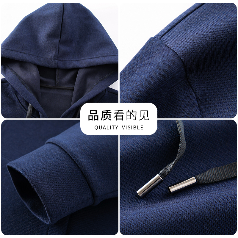 恒源祥针织开衫外套男春秋季含山羊绒拉链连帽毛衣夹克男中年卫衣高清大图