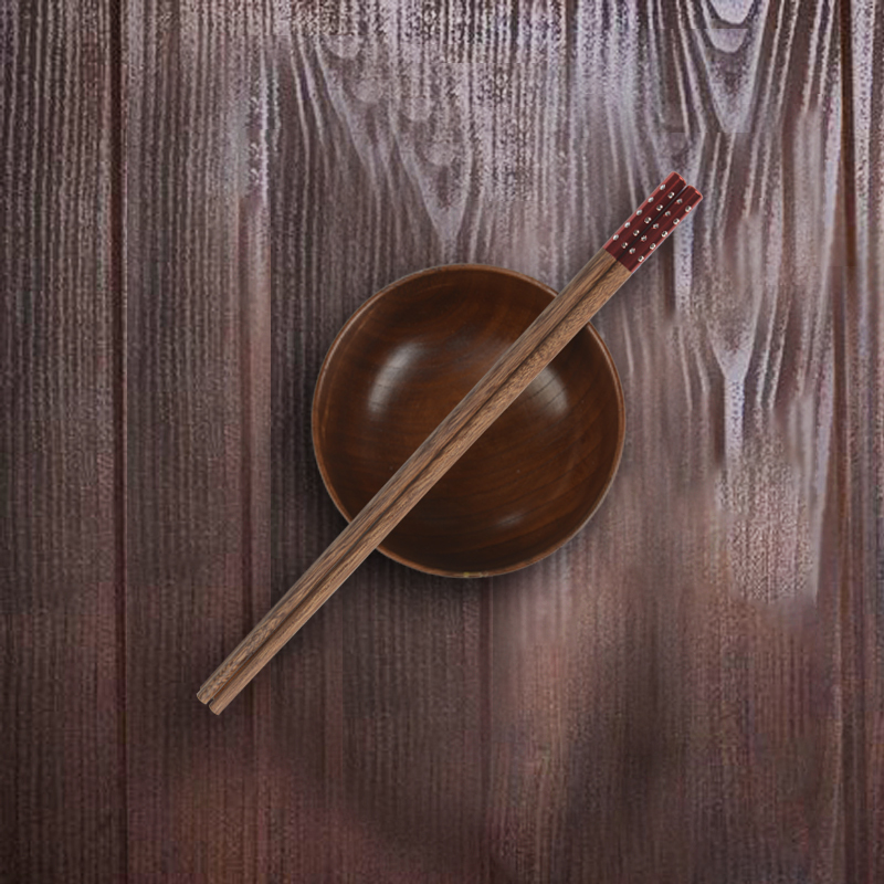 臻三环彩色金钻钻头鸡翅木筷无漆无蜡实木家用餐具筷子