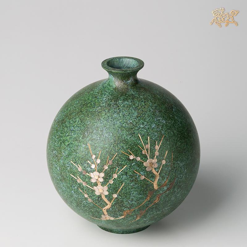 美帮汇全铜摆件《高冈铜器之梅》铜工艺品 家居饰品 花瓶高清大图