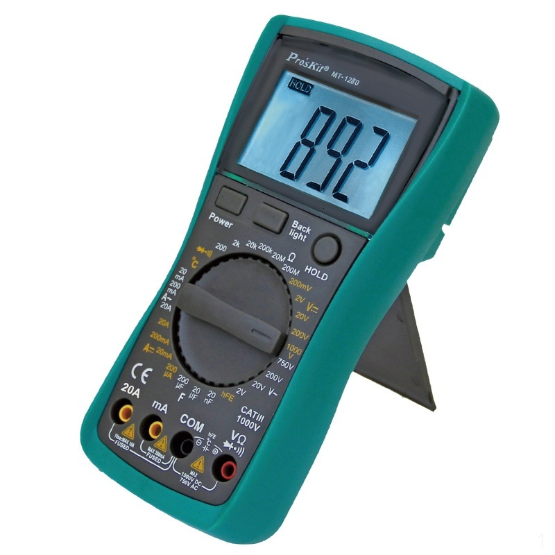 宝工 proskit mt-1280-c 3_1/2位数字万用表(带温度/电阻/电容测试)