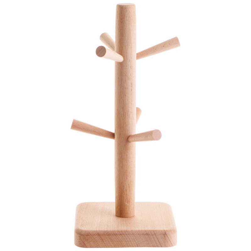 木质杯架子收纳置物架水杯架挂架家用茶杯架倒挂沥水玻璃茶杯子架 加厚底六爪