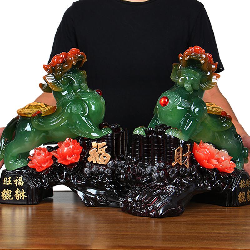 美帮汇皮丘貔貅摆件一对家居客厅装饰工艺店铺开业商务礼品摆设高清大图