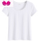 七斓白色短袖t恤女2023年修身半袖体恤黑色打底衫内搭上衣