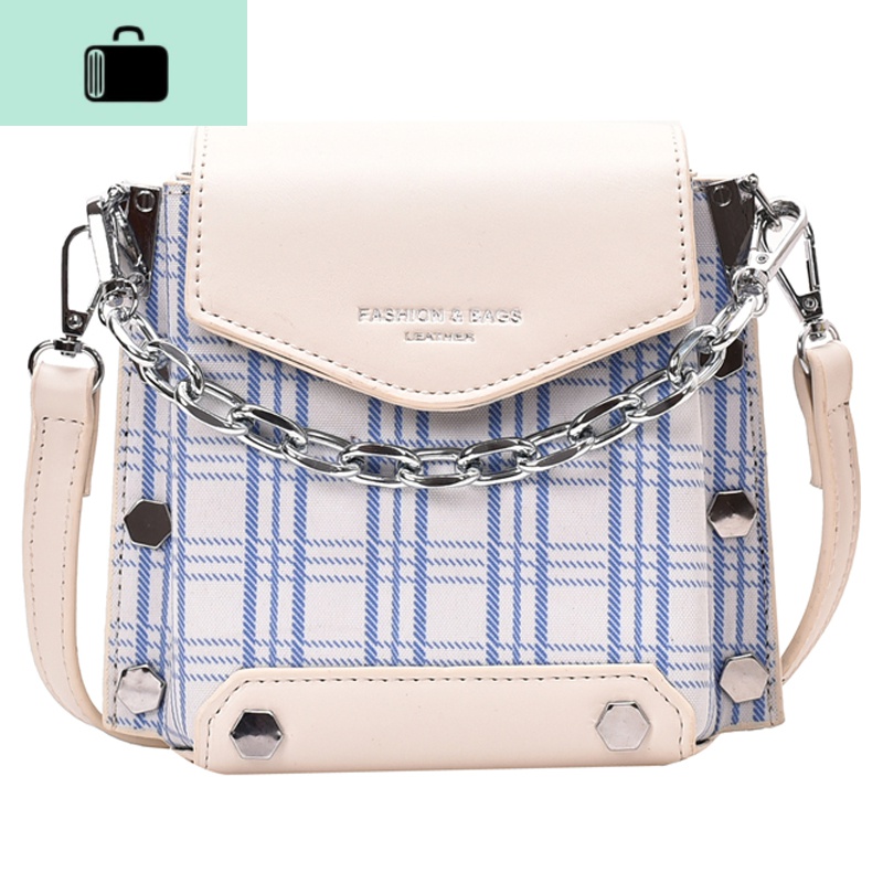 夏天流行格子小包包2020新款潮时尚女包百搭斜挎包网红洋气小方包NEWLAKE高清大图