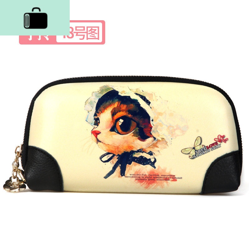 女时尚民族手绘软皮拉链手拎包手拿包大容量化妆包学生彩印长钱包NEW LAKE 手拎（48号图）