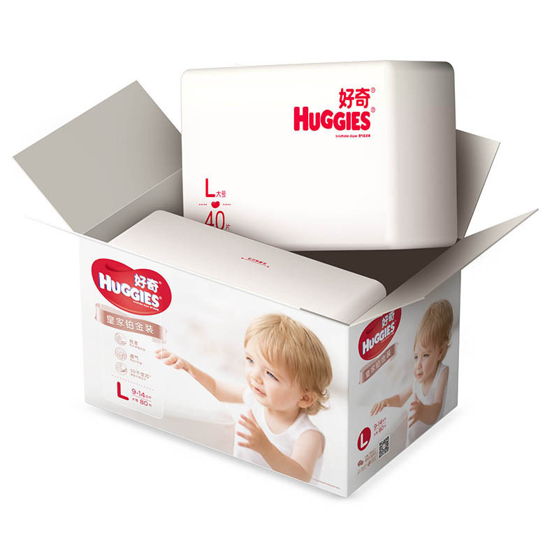 好奇(Huggies)皇家铂金装纸尿裤箱装 L80片