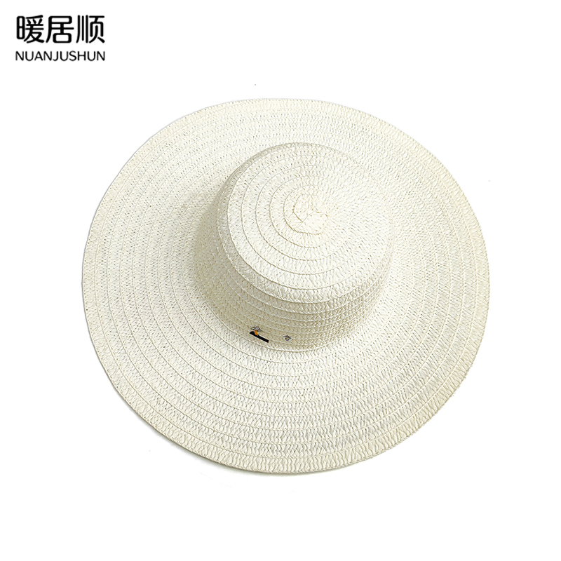 暖居顺 人造草编织草帽 42cm 顶高清大图