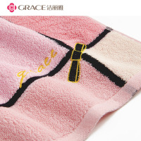 洁丽雅(Grace)洁丽雅礼·物毛巾 洗脸巾(110G/条,72*34cm)柔软吸水成人全棉蝴蝶结提花洗脸毛巾单条装 红