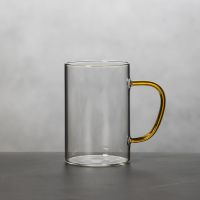 泡茶杯茶水分离过滤耐高温玻璃带竹盖把手防烫单层大容量花茶杯子 竹盖-玻璃杯(单杯身)