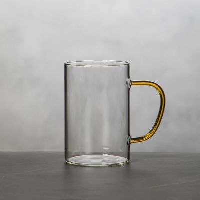 泡茶杯茶水分离过滤耐高温玻璃带竹盖把手防烫单层大容量花茶杯子 竹盖-玻璃杯(单杯身)