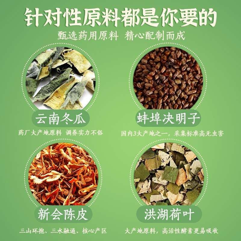 [买二送一]北京同仁决明子堂冬瓜荷叶茶旗舰店正品新会陈皮荷叶茶花茶组合