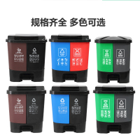 文灵双桶垃圾分类垃圾桶带盖大号干湿家用脚踏商用餐厅公共场合可回收
