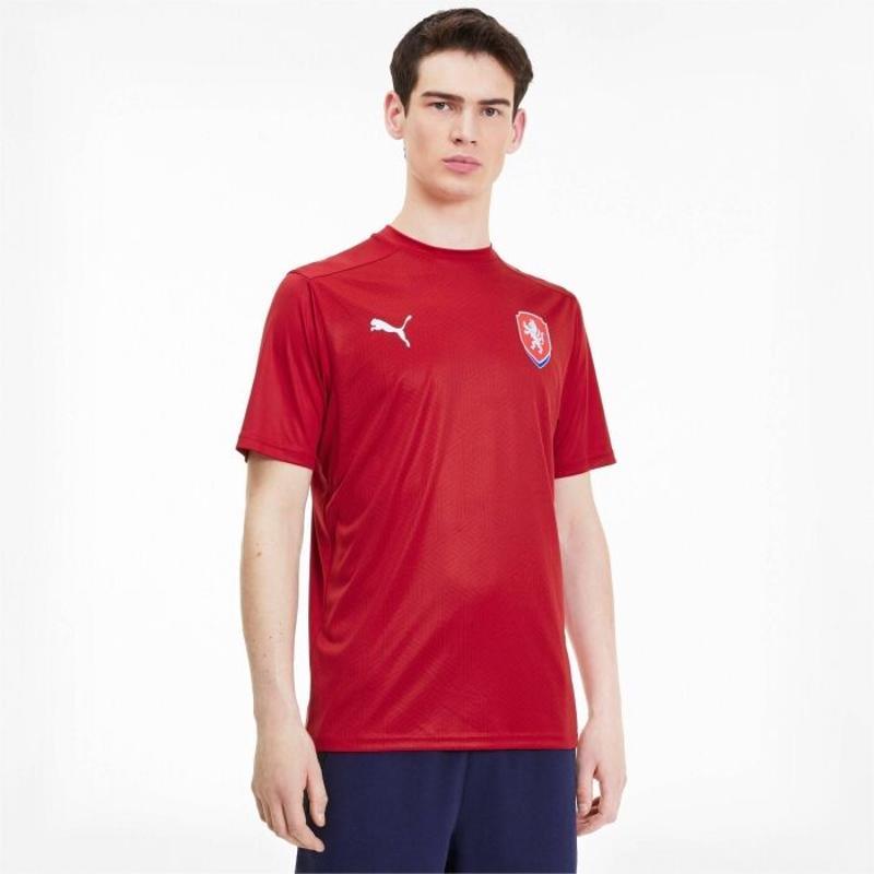 彪马(Puma)男士运动T恤捷克国家队比赛复刻版舒适透气球迷服饰