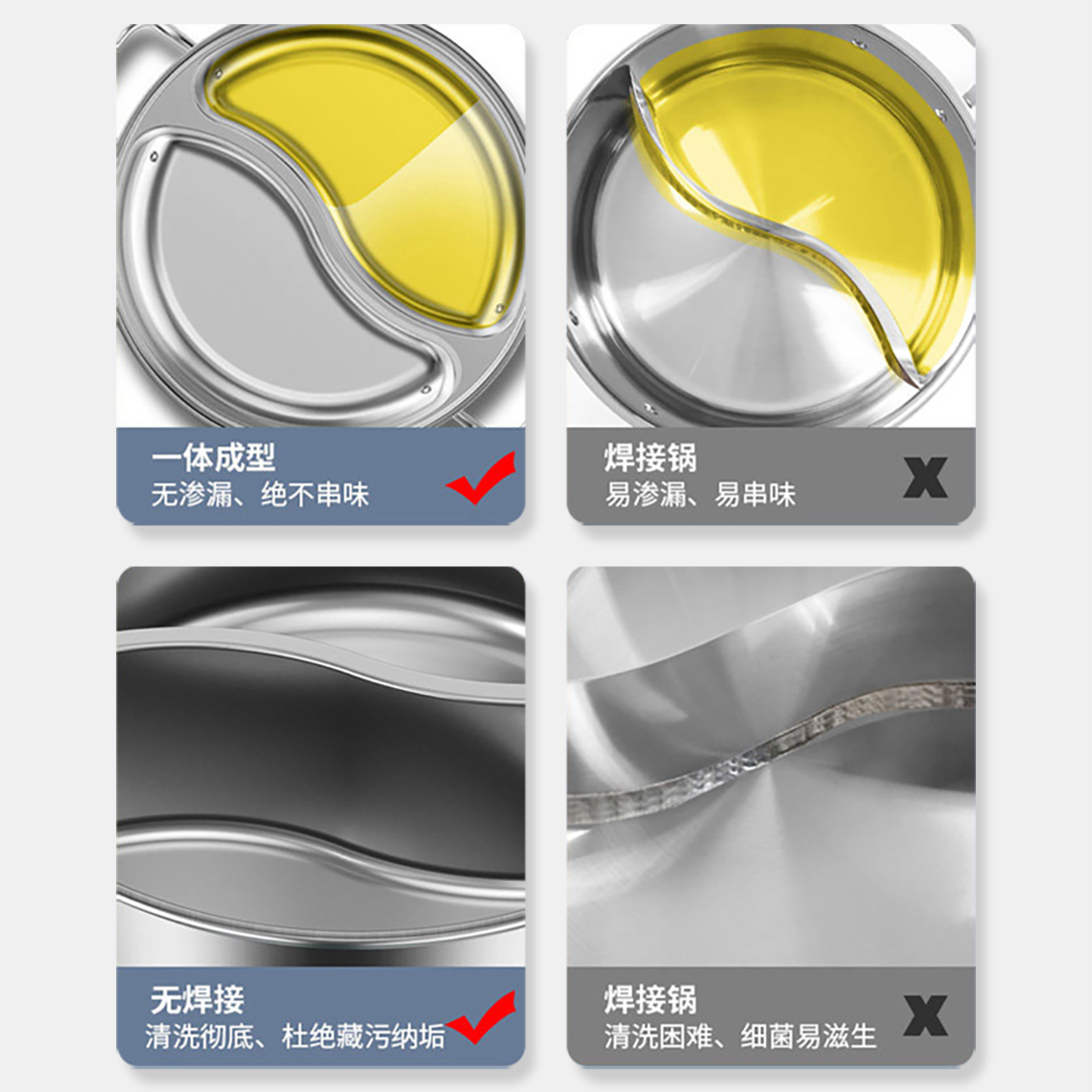 赫巴兹 304不锈钢加厚30CM鸳鸯锅火锅家用电磁炉专用锅具大容量高清大图