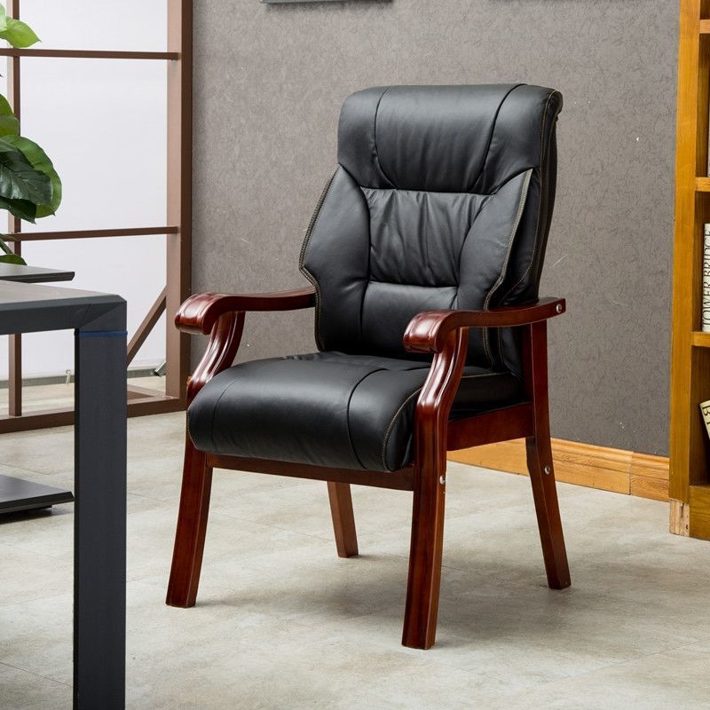 真皮老板椅牛皮办公椅加厚坐垫大班椅舒适老人椅书房电脑椅麻将椅7天