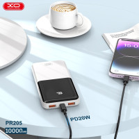 XO-PR205 PD20W / QC22.5W 数显快充充电宝10000mAh 白色