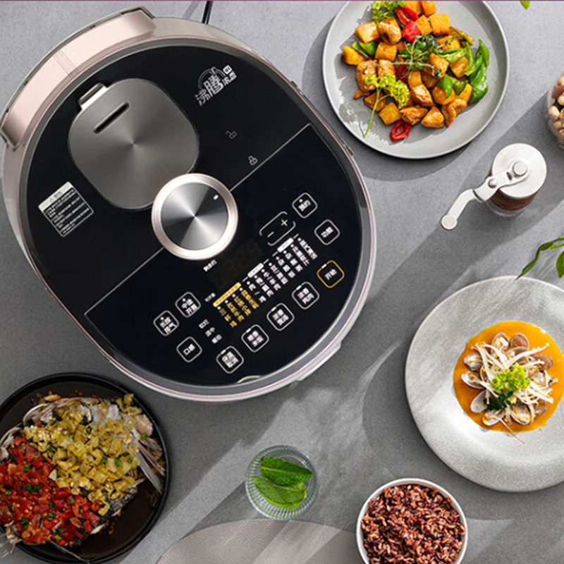 美的电压力锅5L粉色MY-S582N使用方便置顶触控大屏高清大图