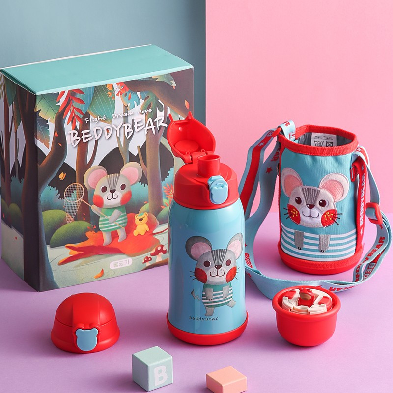 杯具熊(BEDDYBEAR) BJX-LH三盖生肖款儿童保温杯带吸管三盖水壶316不锈钢630ml