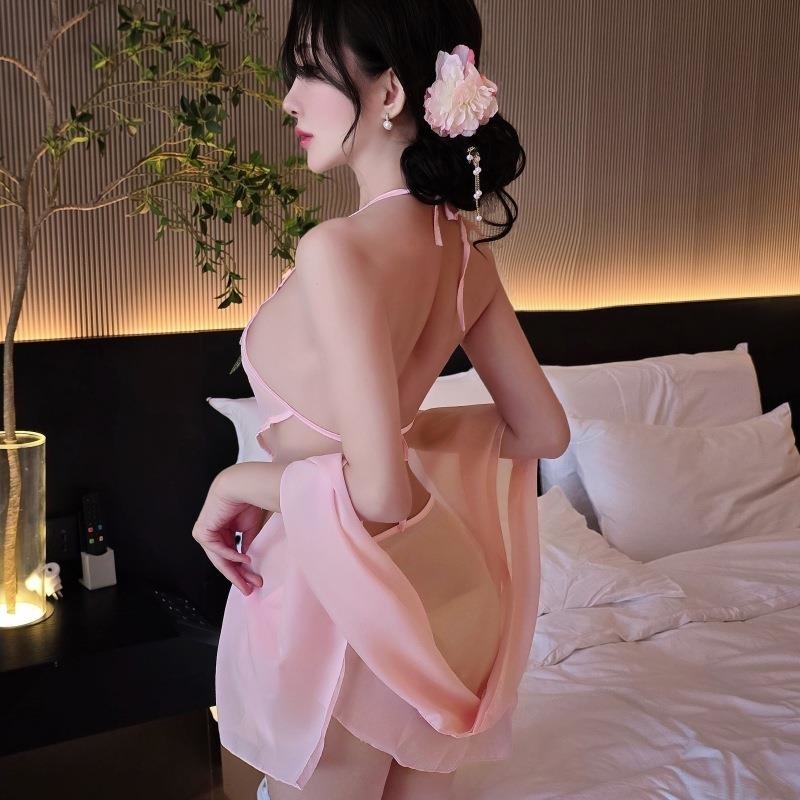 长夜漫漫情趣内衣性感网纱纯欲风汉服角色扮演肚兜系带诱惑装1552rbyX高清大图