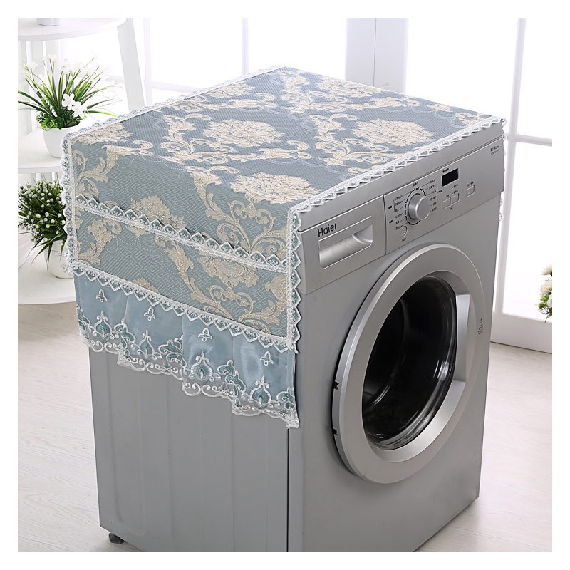 滚筒全自动洗衣机罩冰箱防晒防尘罩lg三星小天鹅盖巾盖布花语绿侧宽55