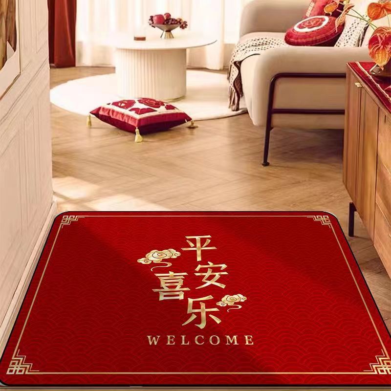 60x90cm欢迎光临门垫店铺门口入户地垫酒店防滑迎宾地毯出入平安 平安喜乐