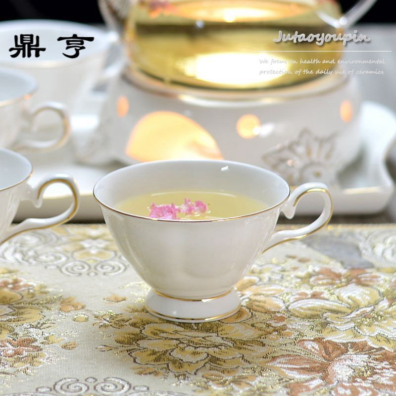 鼎亨玻璃陶瓷花茶具带托盘 英式下午茶壶红茶加热煮水果花