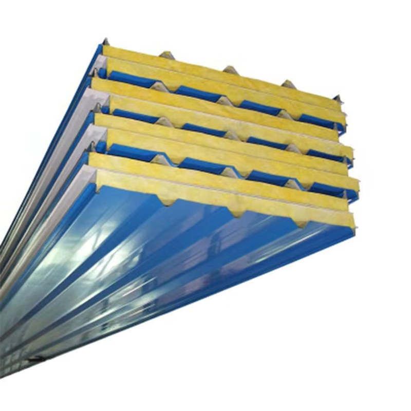 中锦科技 彩钢板 岩棉夹心板 隔热板 顶板(厚度100mm)平方米高清大图