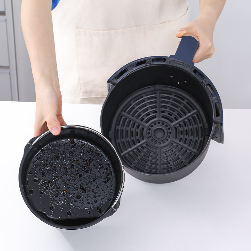 空气炸锅蛋糕模具带提手烘焙工具戚风生日6寸胚8寸家用圆形点心高清大图