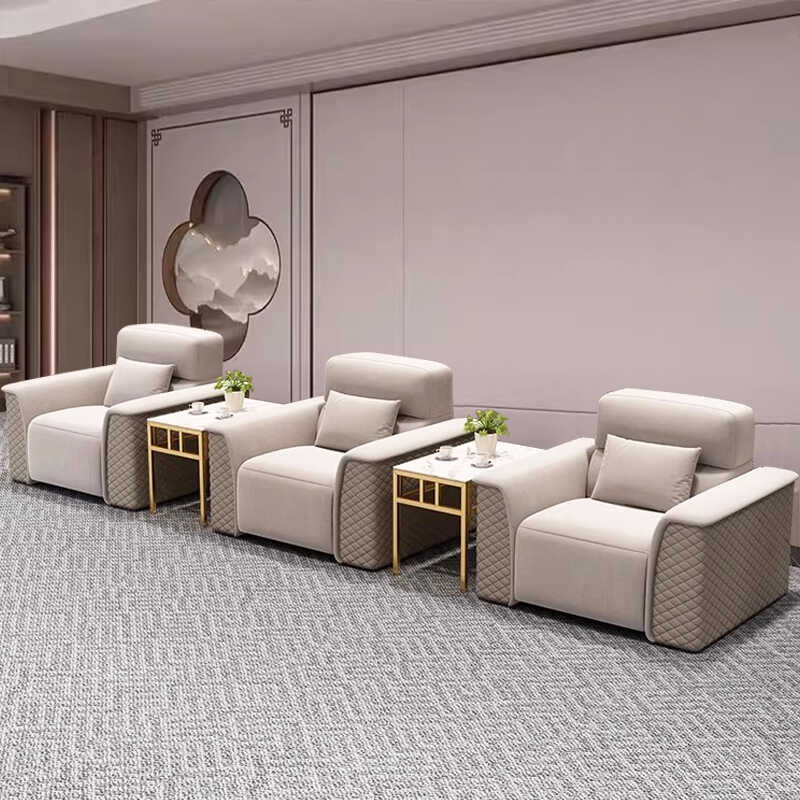 质凡办公室沙发会客轻奢简约贵宾接待商务洽谈沙发高清大图