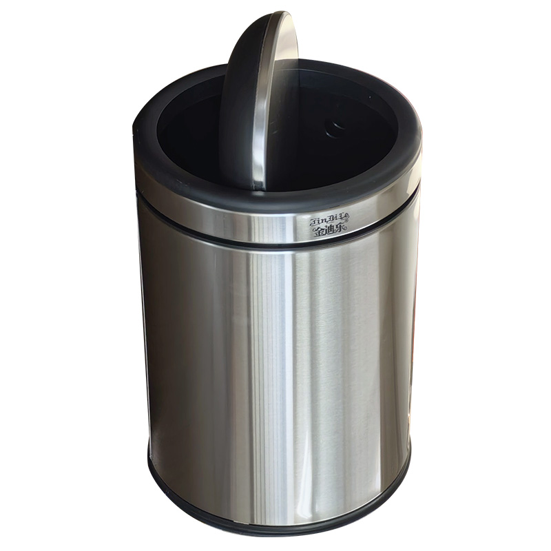 金迪乐双层圆形垃圾桶摇盖款24*24*34cm/个高清大图