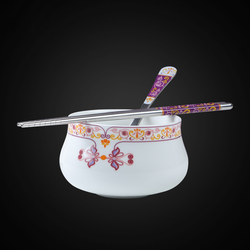 HDST 唐风胭脂扣筷子、碗八件套TF-1914（12套起发）