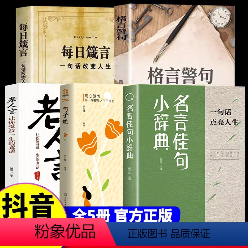 【5册】励志人生答疑解惑套装 【正版】名言佳句小辞典 感悟人生语录大全人生感悟初中生高中生小学生名人名言经典语录励志