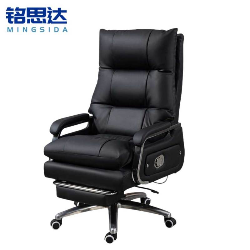 铭思达老板椅牛皮把高清大图