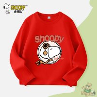 SNOOPY史努比童装男女中大童套头卫衣休闲运动秋款洋气拼接长袖T恤24TT05