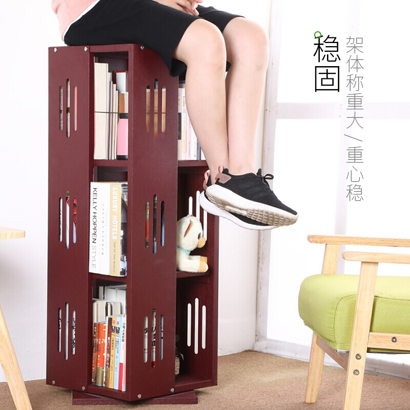 鑫虎威 钢制旋转书架三层杂志报刊架高清大图