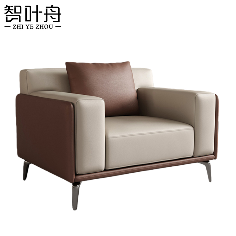 智叶舟办公沙发单人位105*88*73cm张高清大图