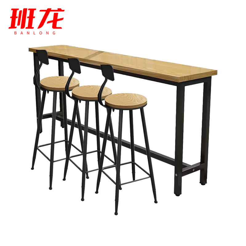 班龙吧台高脚桌1.8m+3椅套高清大图