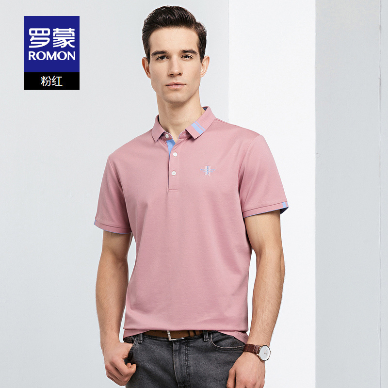罗蒙男士短袖t恤衫新款商务休闲polo衫中青年百搭翻领t恤视频