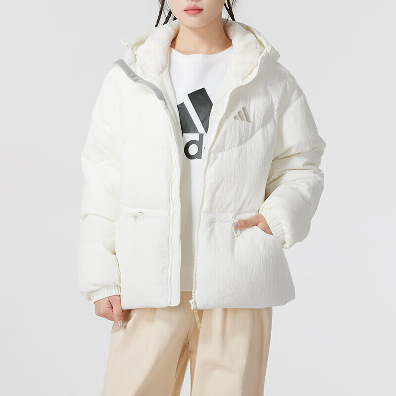 阿迪达斯 (adidas)羽绒服女装新款运动服保暖收腰连帽夹克外套JM4626 ZP高清大图