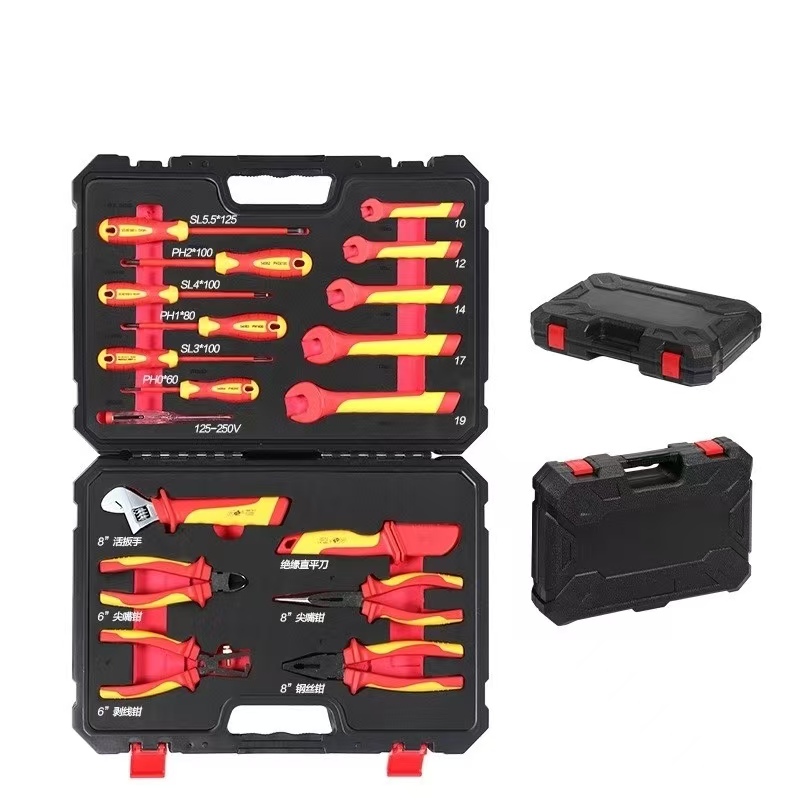迅乘 JYT-18 绝缘工具套装 铬钒合金钢绝缘工具套装 18件/套 1套高清大图