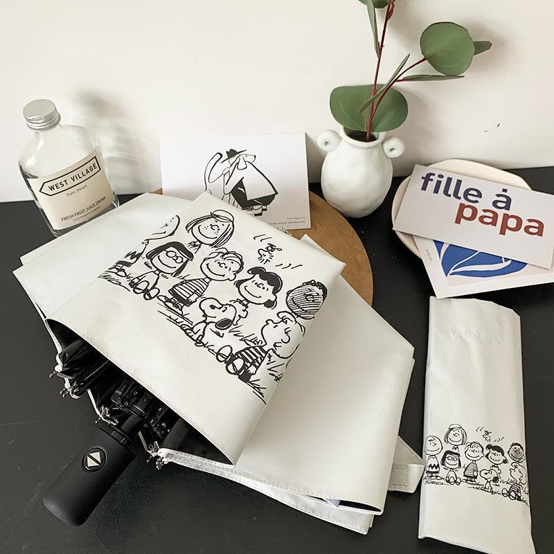 鱼丸 伞ins史努比伞女晴雨两用学生简约森系自动太阳伞折叠雨伞少女心ins图片