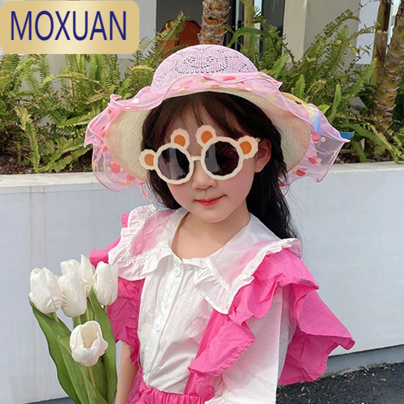 MOXUAN夏季可爱儿童眼镜小女孩卡通米奇耳朵造型太阳镜时尚潮酷男孩墨镜